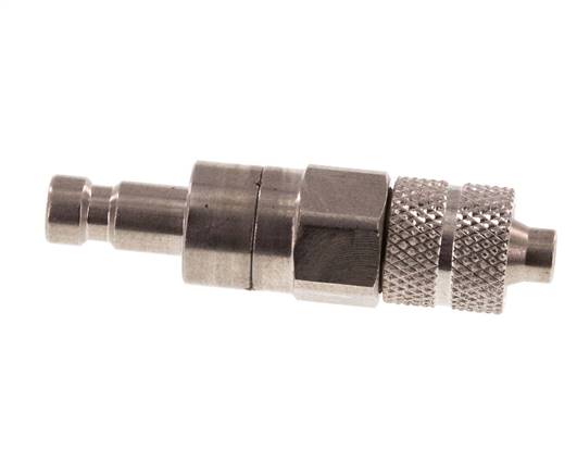Acier inoxydable DN 2.7 (Micro) Coupleur d'air Bouchon 4x6 mm Écrou-raccord Double obturation