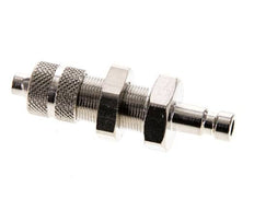 Laiton nickelé DN 2.7 (Micro) Coupleur pneumatique Bouchon 3x4.3 mm Écrou-raccord Bulkhead Double Shut-Off