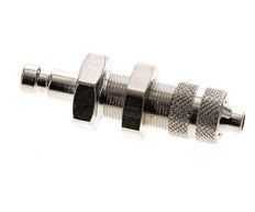 Laiton nickelé DN 2.7 (Micro) Coupleur pneumatique Bouchon 3x4.3 mm Écrou-raccord Bulkhead Double Shut-Off