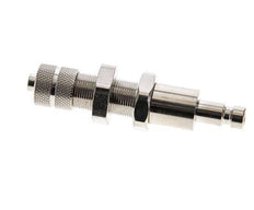 Nickel-plated Brass DN 2.7 (Micro) Air Coupling Plug 4x6 mm Union Nut Bulkhead Double Shut-Off