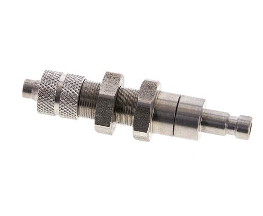 Acier inoxydable DN 2.7 (Micro) Coupleur d'air Bouchon 4x6 mm écrou-union Cloison à double obturation