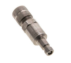 Stainless steel DN 2.7 (Micro) Air Coupling Plug 4x6 mm Union Nut Bulkhead Double Shut-Off