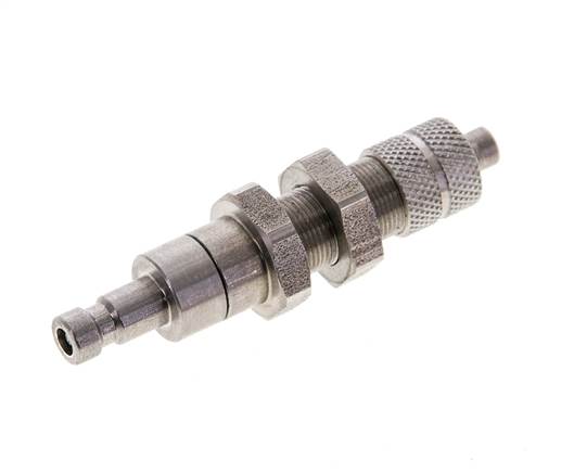 Acier inoxydable DN 2.7 (Micro) Coupleur d'air Bouchon 4x6 mm écrou-union Cloison à double obturation
