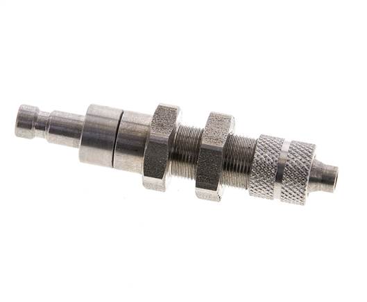 Acier inoxydable DN 2.7 (Micro) Coupleur d'air Bouchon 4x6 mm écrou-union Cloison à double obturation