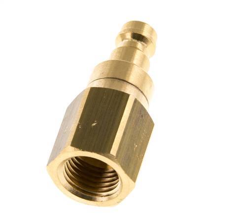 Brass DN 5 Air Coupling Plug G 1/4 inch Female Double Shut-Off