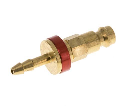 Brass DN 5 Red-Coded Air Coupling Plug 4 mm Hose Pillar