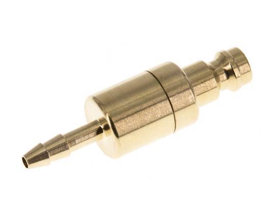 Brass DN 5 Air Coupling Plug 4 mm Hose Pillar Double Shut-Off