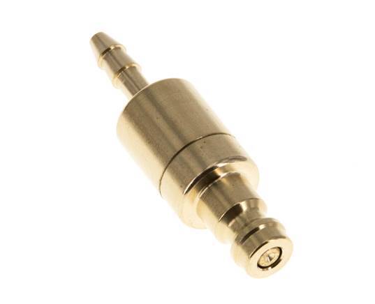 Brass DN 5 Air Coupling Plug 4 mm Hose Pillar Double Shut-Off