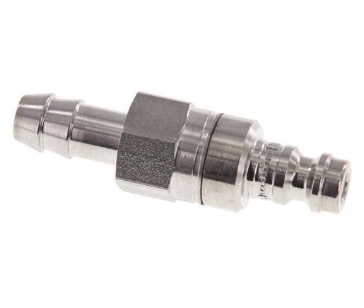 Stainless Steel 316L DN 5 Air Coupling Plug 8 mm Hose Pillar Double Shut-Off