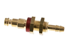 Laiton DN 5 Codage rouge Bouchon d'accouplement d'air 6 mm Colonne de tuyau Bulkhead