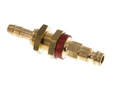 Laiton DN 5 Codage rouge Bouchon d'accouplement d'air 6 mm Colonne de tuyau Bulkhead