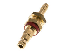 Laiton DN 5 Codage rouge Bouchon d'accouplement d'air 6 mm Colonne de tuyau Bulkhead