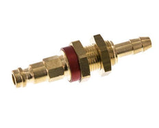 Laiton DN 5 Codage rouge Bouchon d'accouplement d'air 6 mm Colonne de tuyau Bulkhead