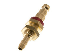 Laiton DN 5 Codage rouge Bouchon d'accouplement d'air 6 mm Colonne de tuyau Bulkhead
