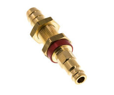 Laiton DN 5 codé rouge Bouchon d'accouplement d'air 9 mm Pilier de tuyau Bulkhead