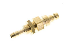 Brass DN 5 Air Coupling Plug 6 mm Hose Pillar Bulkhead Double Shut-Off