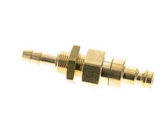 Brass DN 5 Air Coupling Plug 6 mm Hose Pillar Bulkhead Double Shut-Off