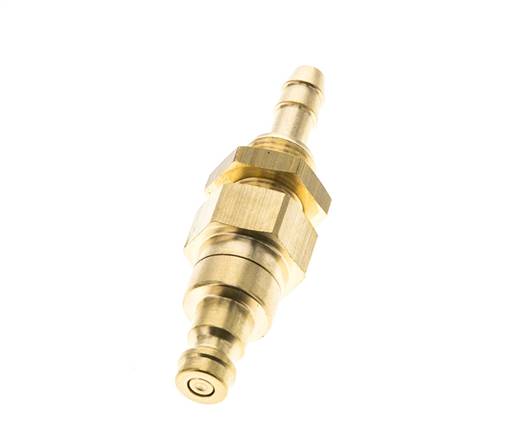 Laiton DN 5 Air Coupling Plug 4 mm Hose Pillar Bulkhead Double Shut-Off