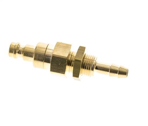 Laiton DN 5 Air Coupling Plug 4 mm Hose Pillar Bulkhead Double Shut-Off