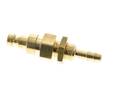 Laiton DN 5 Air Coupling Plug 4 mm Hose Pillar Bulkhead Double Shut-Off