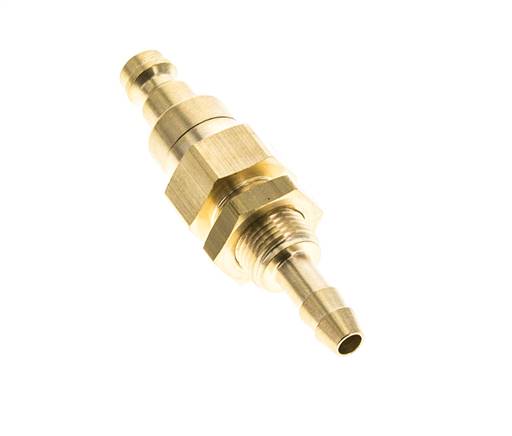 Laiton DN 5 Air Coupling Plug 4 mm Hose Pillar Bulkhead Double Shut-Off