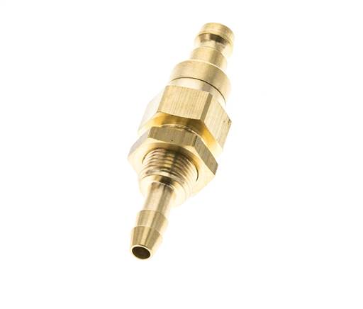 Laiton DN 5 Air Coupling Plug 4 mm Hose Pillar Bulkhead Double Shut-Off