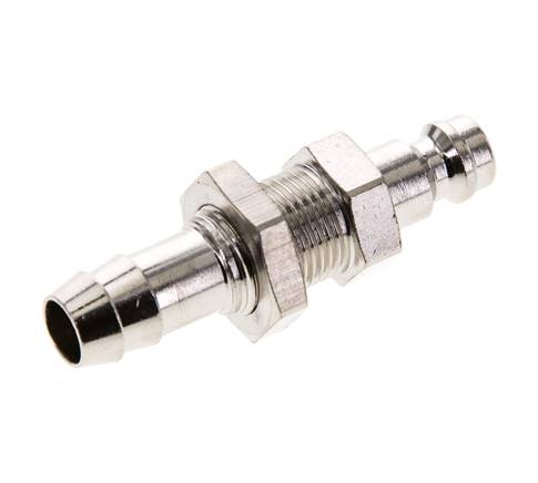 Laiton nickelé Coupleur d'air DN 5 Bouchon 9 mm Colonne de tuyau Bulkhead