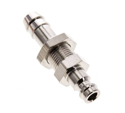 Laiton nickelé Coupleur d'air DN 5 Bouchon 9 mm Colonne de tuyau Bulkhead