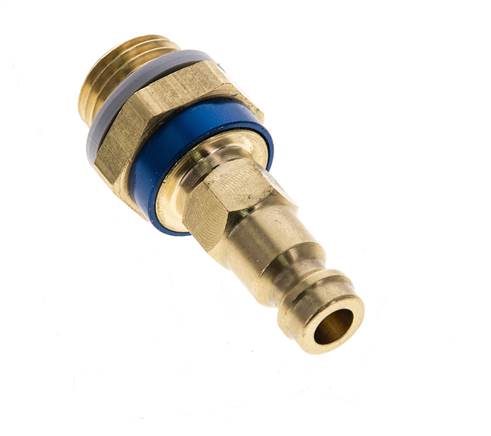 Coupleur d'air en laiton DN 5 à code bleu Bouchon G 1/4 pouce mâle