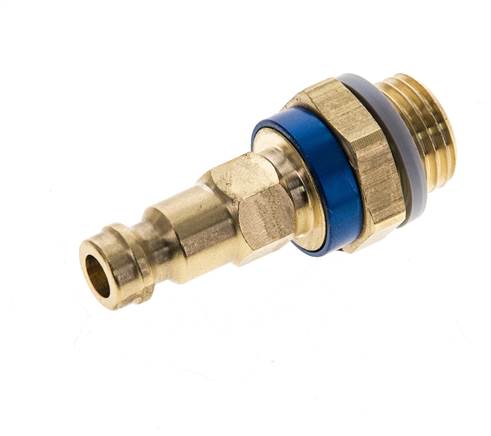 Coupleur d'air en laiton DN 5 à code bleu Bouchon G 1/4 pouce mâle