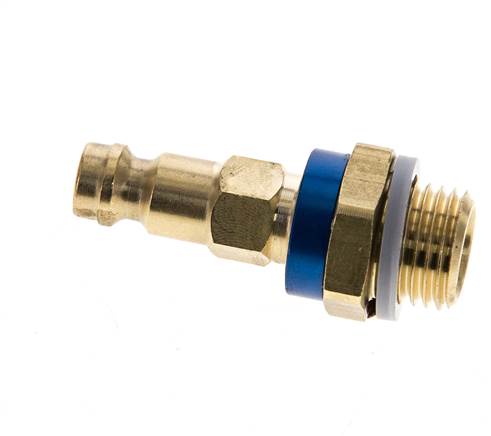 Coupleur d'air en laiton DN 5 à code bleu Bouchon G 1/4 pouce mâle