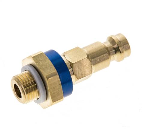 Raccord d'air en laiton DN 5 codé bleu Bouchon G 1/8 pouce mâle