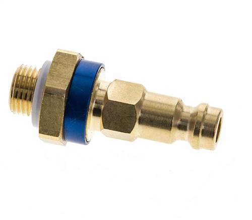 Raccord d'air en laiton DN 5 codé bleu Bouchon G 1/8 pouce mâle