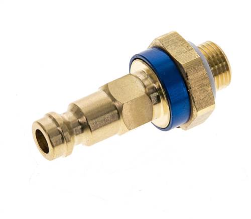 Raccord d'air en laiton DN 5 codé bleu Bouchon G 1/8 pouce mâle