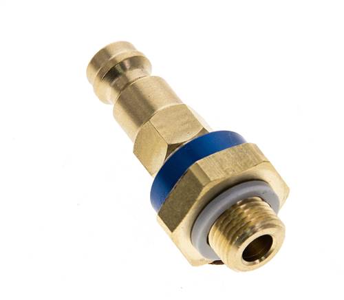 Raccord d'air en laiton DN 5 codé bleu Bouchon G 1/8 pouce mâle