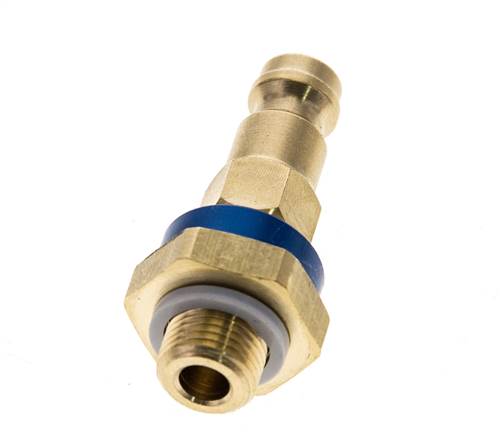 Raccord d'air en laiton DN 5 codé bleu Bouchon G 1/8 pouce mâle