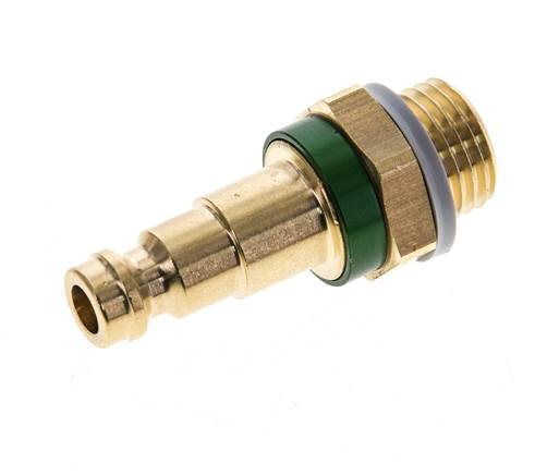 Coupleur d'air en laiton DN 5 à code vert Bouchon G 1/4 pouce mâle
