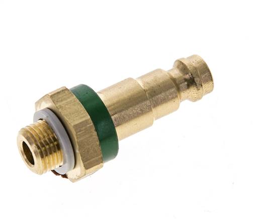 Coupleur d'air en laiton DN 5 à code vert Bouchon G 1/8 pouce mâle
