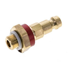 Coupleur d'air en laiton DN 5 codé rouge Bouchon G 1/8 pouce mâle