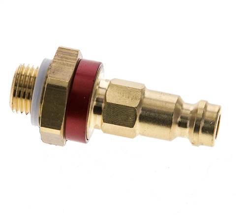 Coupleur d'air en laiton DN 5 codé rouge Bouchon G 1/8 pouce mâle
