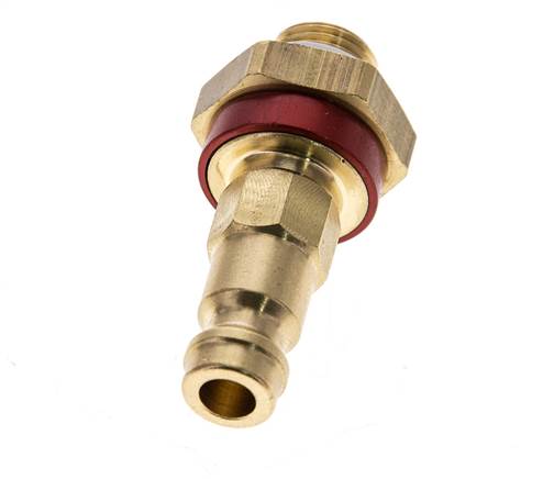Coupleur d'air en laiton DN 5 codé rouge Bouchon G 1/8 pouce mâle