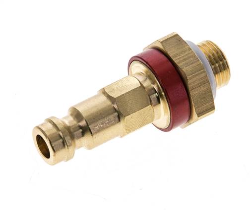 Coupleur d'air en laiton DN 5 codé rouge Bouchon G 1/8 pouce mâle