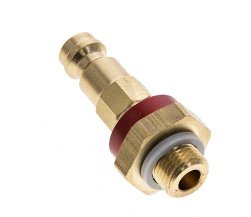Coupleur d'air en laiton DN 5 codé rouge Bouchon G 1/8 pouce mâle