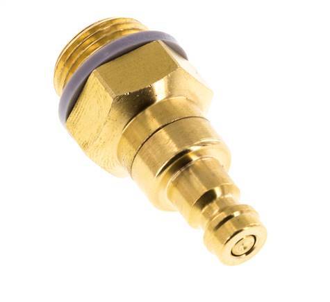 Brass DN 5 Air Coupling Plug G 3/8 inch Male Double Shut-Off