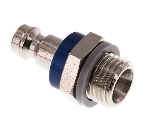 Laiton nickelé DN 5 Bouchon de raccord d'air bleu G 1/4 pouce mâle