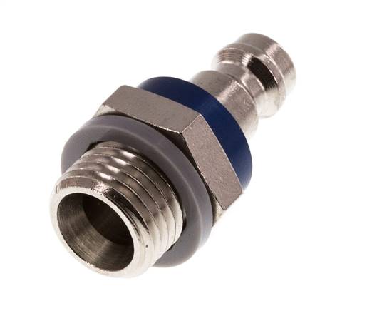 Laiton nickelé DN 5 Bouchon de raccord d'air bleu G 1/4 pouce mâle