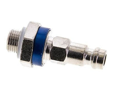 Laiton nickelé Bouchon de raccord d'air DN 5 codé bleu G 1/8 pouce mâle