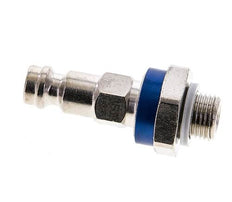 Laiton nickelé Bouchon de raccord d'air DN 5 codé bleu G 1/8 pouce mâle