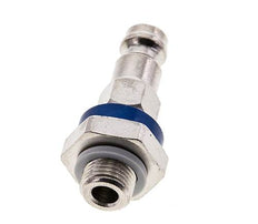 Laiton nickelé Bouchon de raccord d'air DN 5 codé bleu G 1/8 pouce mâle
