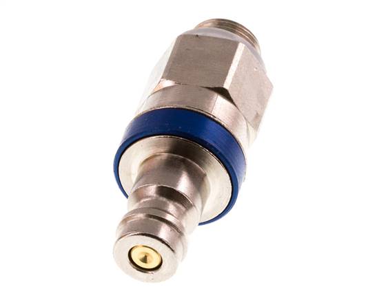 Laiton nickelé DN 5 Bouchon de raccord d'air bleu G 1/8 pouce mâle à double obturation